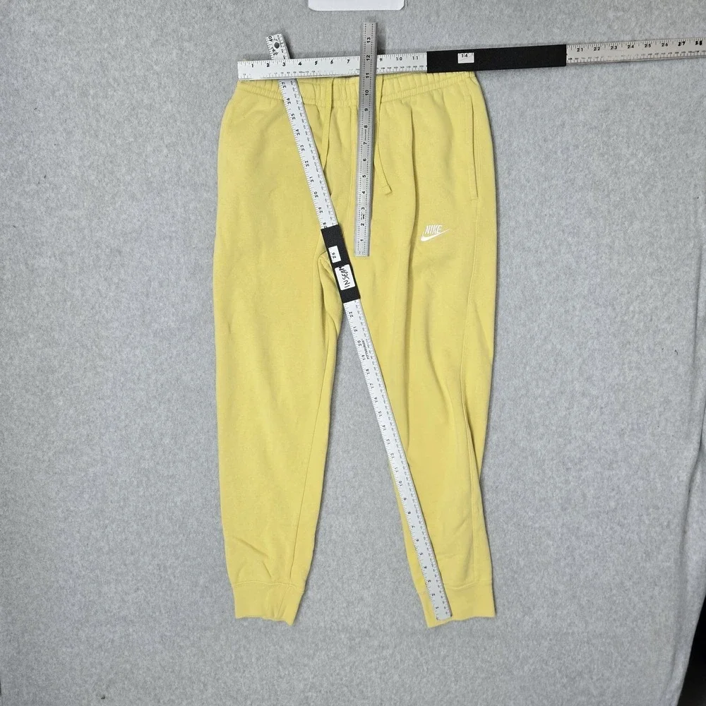 Nike Men Pants M Yellow Sweatpants‎ Fleece Swoosh BV2671-700 Logo 28
